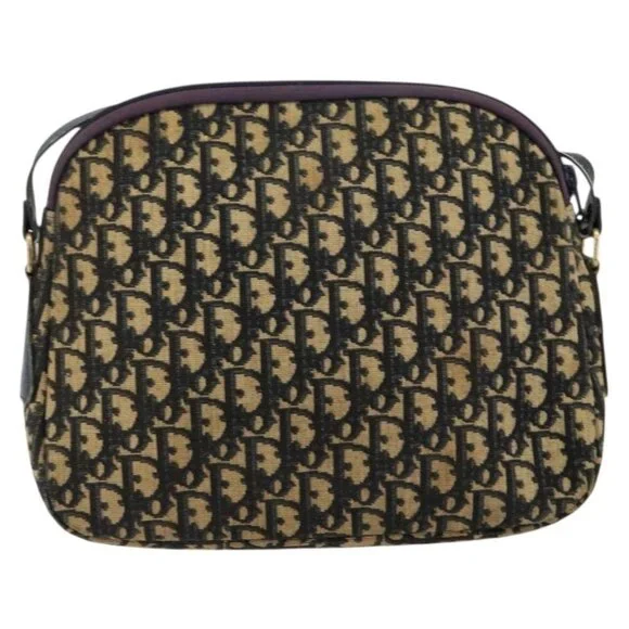 Authentic Christian Dior Trotter Canvas Shoulder Bag Navy Gold - Picture 9 of 16